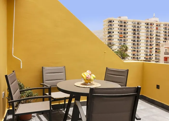 شقة Homeforguest Atico Cecilia Con Vistas Al Mar En Cristianos لوس كريستيانوس